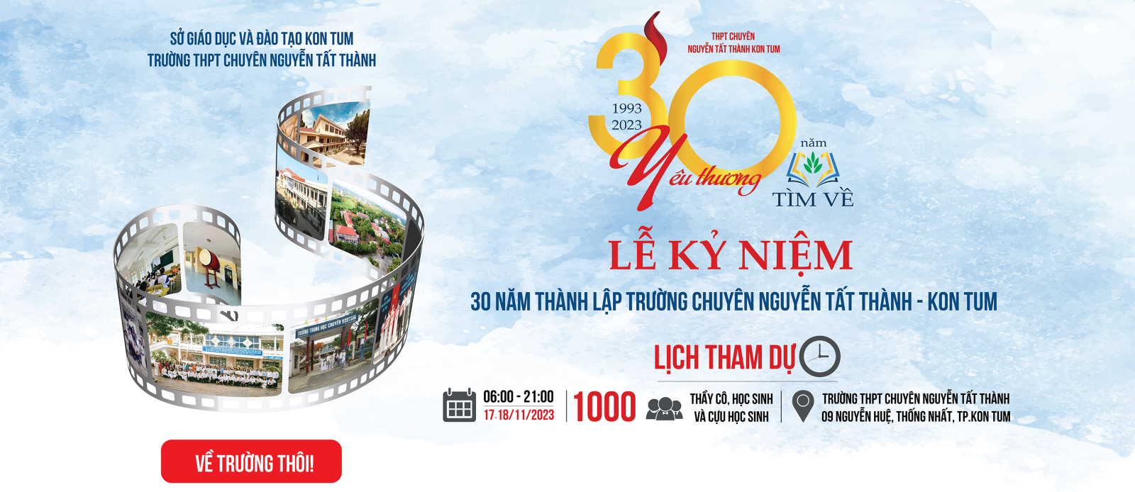 CÔNG BỐ CỔNG THÔNG TIN ĐĂNG KÝ SỰ KIỆN 30 NĂM THÀNH LẬP CHUYÊN KON TUM (THPT CHUYÊN NGUYỄN TẤT THÀNH)